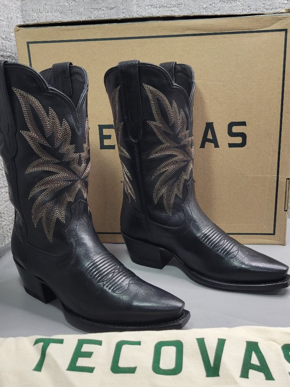 Tecovas the Sadie Women's Size US 8B Midnight Cowhide Cowgirl Boots - Picture 7 of 13